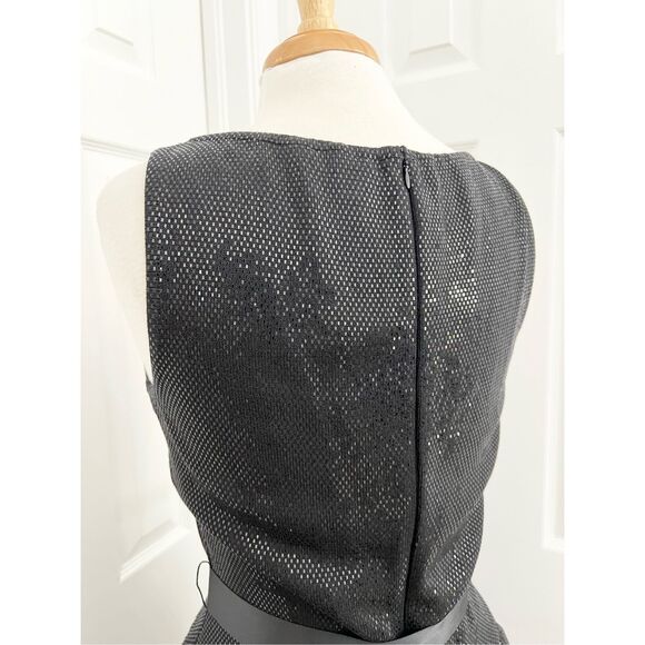 St. John Womens Black Sleeveless Evening Sparkle Silk Wool Cocktail Dress Size 6 - Picture 4 of 8